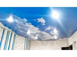 Монтаж потолка в детской 17 м2 с использованием пленки VIPCEILING серии MONLANGE F9114 (3.50)