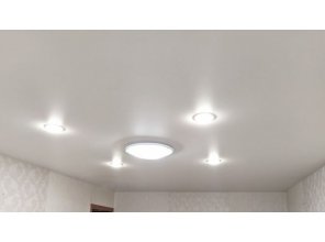 Монтаж потолка для зала 17 м2 с использованием пленки VIPCEILING серии MONLANGE M9001 (3.25)