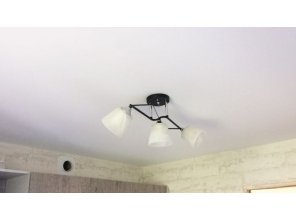 Монтаж потолка на кухне 8 м2 с использованием пленки VIPCEILING серии MONLANGE M9001 (2.60)